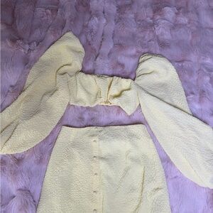 SHEIN Cream Textured Two-Piece Set